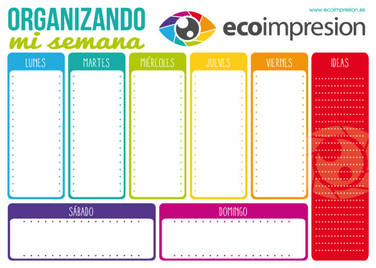 Publicacion organizador semanal